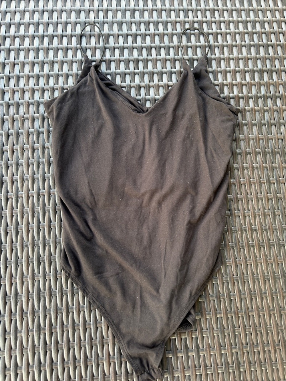 gaze Black V-Neck Spaghetti Strap Bodysuit